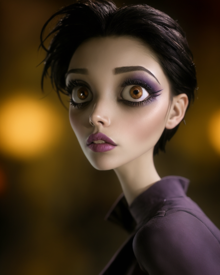 3978532537-3311882555-by TimBurton Animation , 1girl, solo, blurry, blurry background, black hair, wide-eyed, short hair, horror _(theme_), lips, dark.png